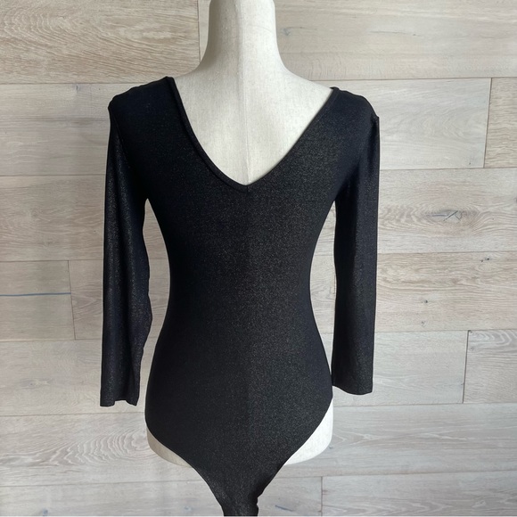 BODYSUIT Sparkly Black Leotard stretch size S - M TEZENIS Italy - Picture 7 of 12
